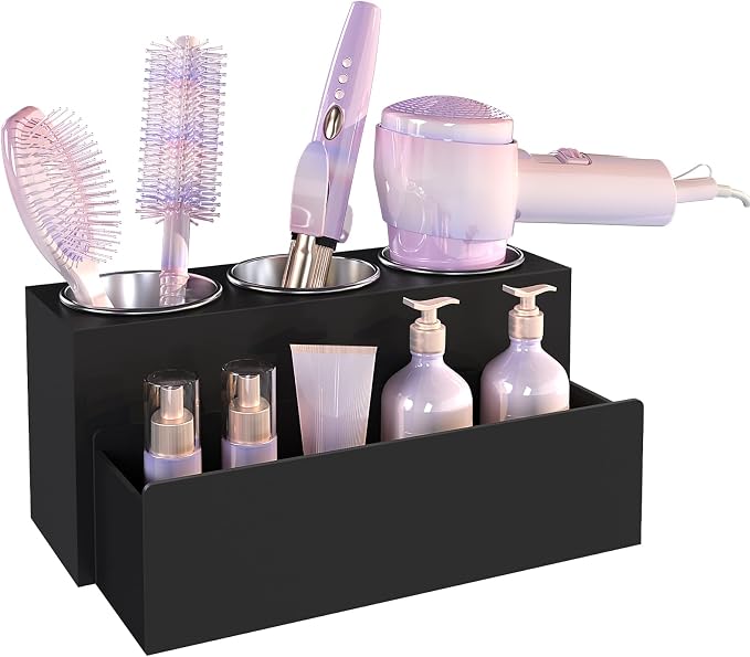 Hair Tool Organizer, Detachable Acrylic Hair Dryer Holder by PITBVO