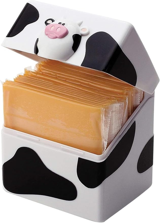 Joie Moo Moo Sliced Cheese Storage Container, Flip Top Fridge Organizer Box by TheJoie