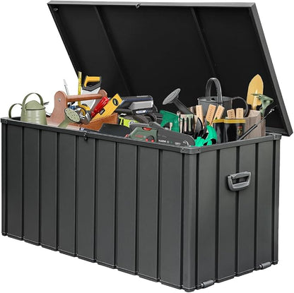 Domi 150 Gallon Deck Box, Metal Outdoor Storage Box by domioutdoorliving