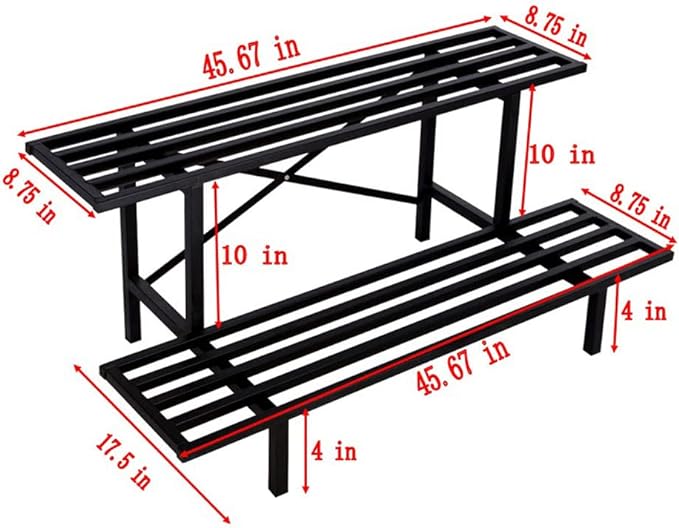 Zhongma 2 Tier Sturdy Metal Plant Stand Heavy Duty Plant Holder - Image 4