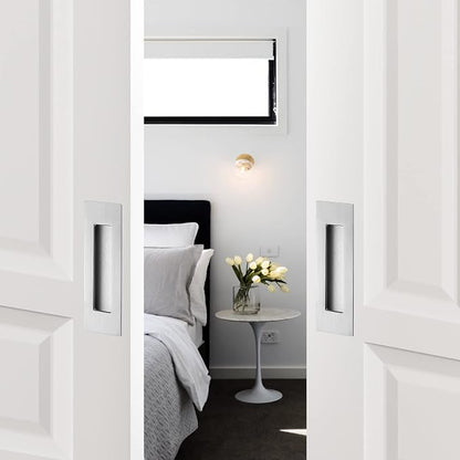 Ravinte 2 Pack Brushed Nickel Sliding Closet Door Handles Silver Flush Pulls - Image 8