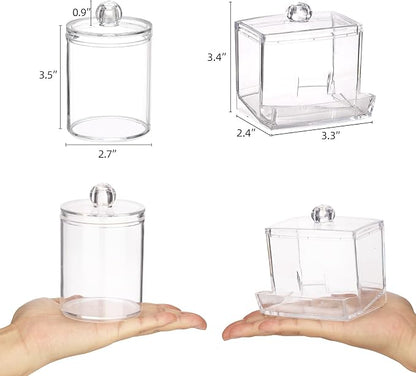 Tbestmax 4 Pack Qtip Holder Bathroom Container, 10/7oz Plastic Cotton - Image 2