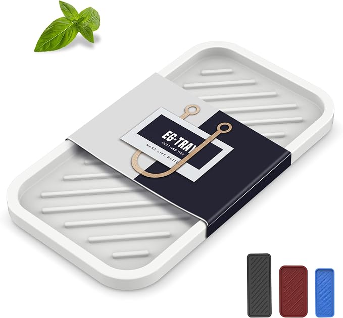 EG-SIPRO Silicone Sponge Holder, Large 10" Kitchen Sink Organizer Tray by EG-SIPRO