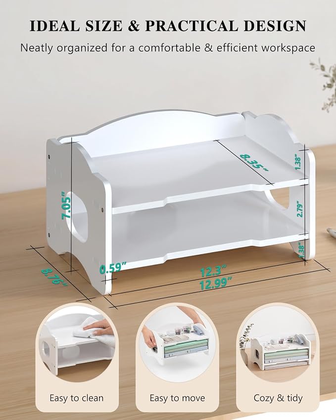 WALI Desk File Organizer, 2 Tier Stackable Desktop Paper Letter Tray Organizer - Image 6