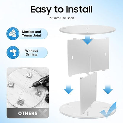 5 Tier Rotating Bookshelf Tower, 360°Spinning Bookshelf Tower, Round Revolving - Image 7