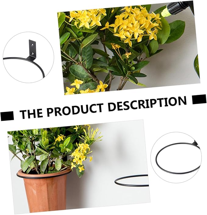 Toyvian 3pcs Iron Wall Mounted Flower Pot Holder Rings Hanging Planter Rack - Image 8