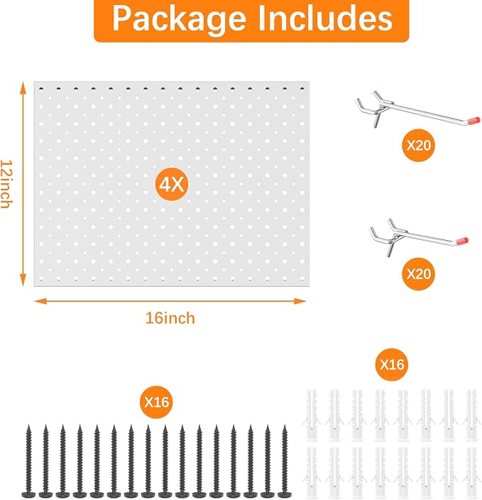 TORACK Metal Pegboard Panels and Hooks - Image 4