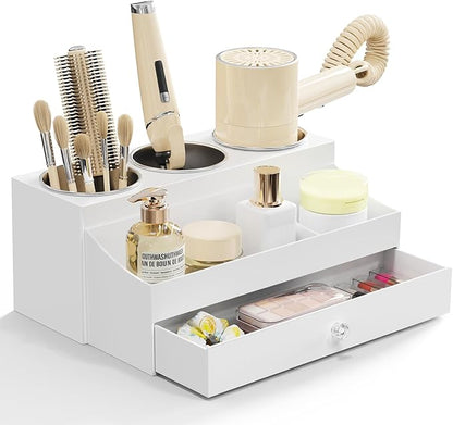 Acrylic Hair Dryer Holder with Drawer, Bathroom Organizer Countertop Drawers by GFWARE