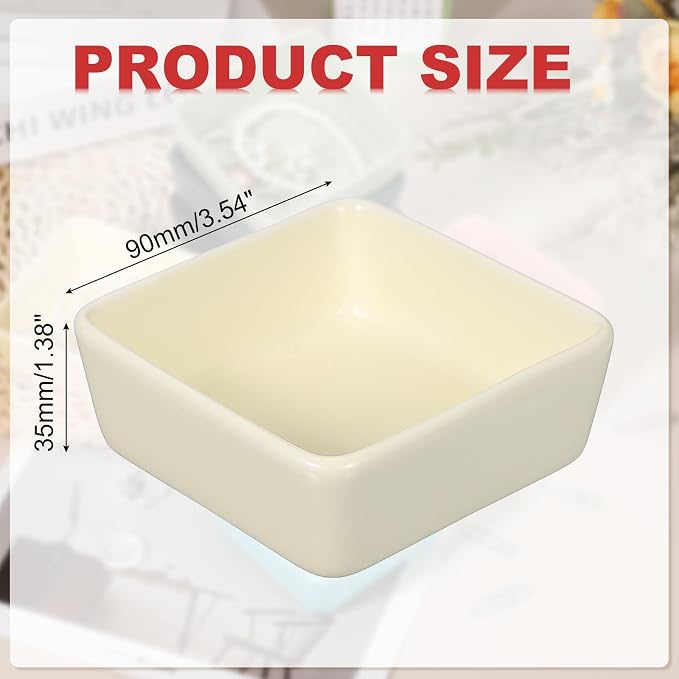 PATIKIL Square Paper Clip Holders, Ceramic Bowl Dish Clip Dispenser Organizer - Image 2