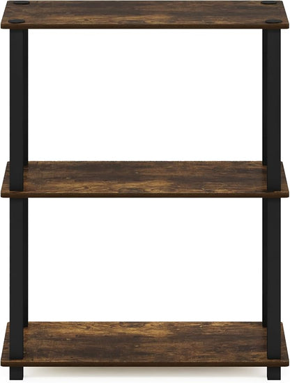 Furinno TURN-S-TUBE Storage Shelves, 3-Tier Book Shelf, Corner Shelf, Toolless - Image 5
