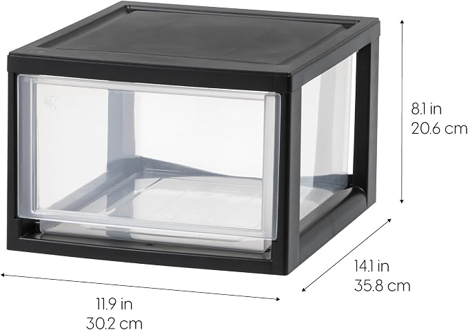 IRIS USA 14.5 Qt. Plastic Drawer Storage Organizer Stacking Drawers, Stackable - Image 3