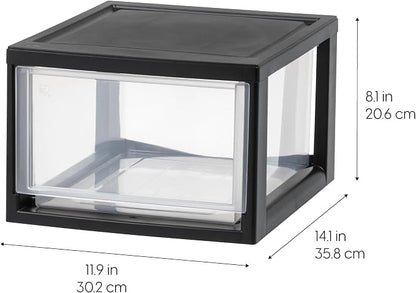 IRIS USA 14.5 Qt. Plastic Drawer Storage Organizer Stacking Drawers, Stackable - Image 3