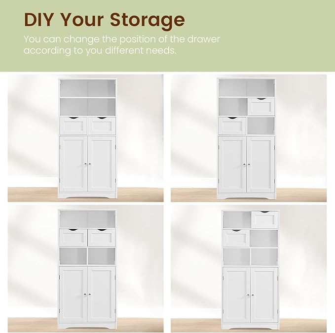 Iwell Tall Bathroom Cabinet, Storage Cabinet - Image 7