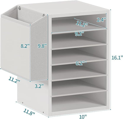 6 Tier Adjustable Countertop Mail Sorter, Mailboxes - Image 5