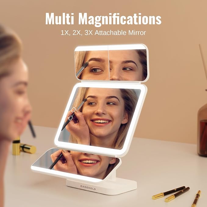 EASEHOLD Makeup Mirror with Lights, Rechargable Lighted Vanity Mirror with 116 - Image 2