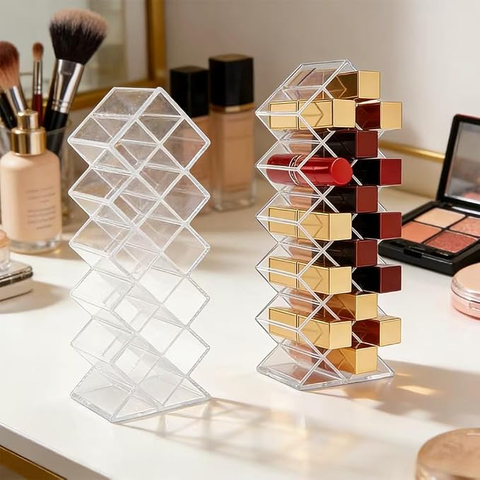 AKAZA 4 Pack Acrylic Lipstick Holder Organizer, 64 Slot Clear Makeup Storage - Image 5