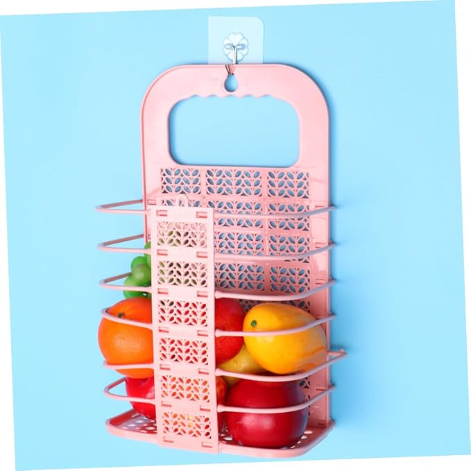 SHOWERORO Hanging Fruit and Vegetable Storage Basket Wall-mounted Foldable - Image 3