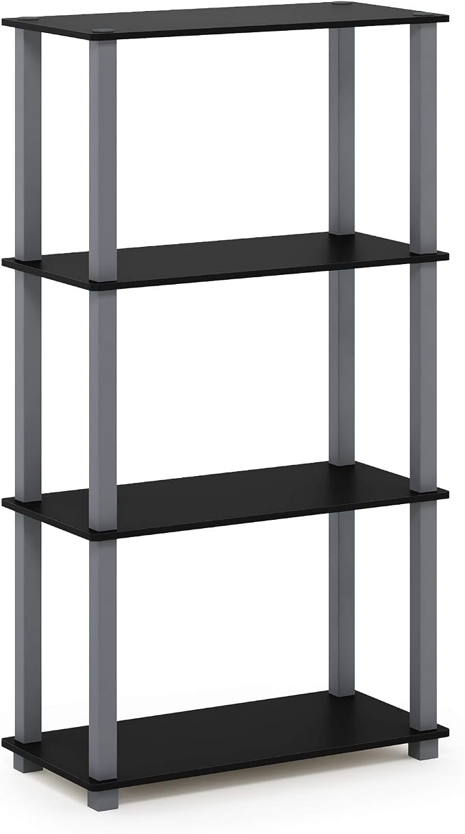 Furinno TURN-S-TUBE Storage Shelves, 4-Tier Book Shelf, Corner Shelf, Toolless - Image 5