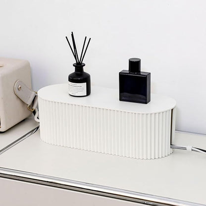 White Cable Box Organizer, Plastic Cord Hider Box - Image 9