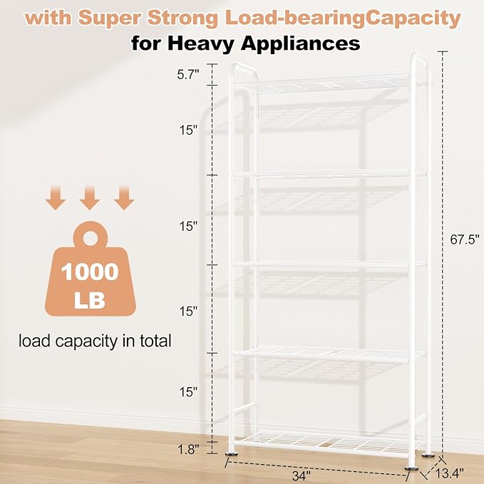 VTRIN Storage Shelves, 5 Tier Garage Shelving - Image 3