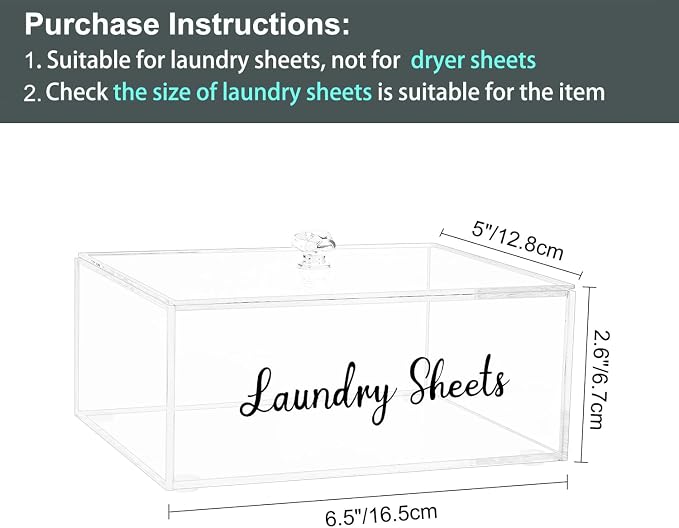 VOTLEVT Acrylic Laundry Detergent Sheets Holder, Laundry Sheets Holder - Image 2
