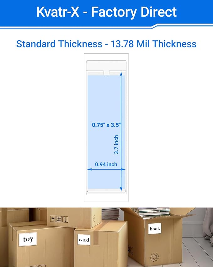 20 PCS Clear Self Adhesive Plastic Label Pockets, Top Loading Business & - Image 2
