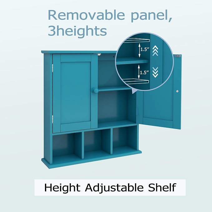 TaoHFE Turquoise Bathroom Cabinet, Bathroom Wall Cabinet - Image 6