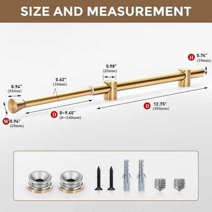 12" Valet Rod for Closet Pull Out, Heavy Duty Slide-Out Closet Rod for Hanging - Image 5