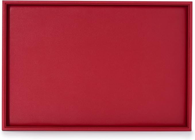 Oirlv Gorgeous Red Leather Jewelry Tray Flat Jewelry Display Tray Stackable - Image 4
