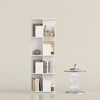 YOWOS VITRU Spin 360 Rotating Bookshelf Tower, Square Wood Spinning Bookcase by YOWOS