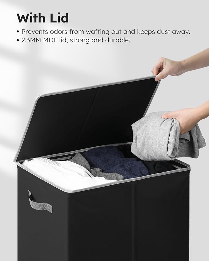 SOLEDI Laundry Hamper with Lid 130L Large & Tall Collapsible Laundry Basket - Image 5