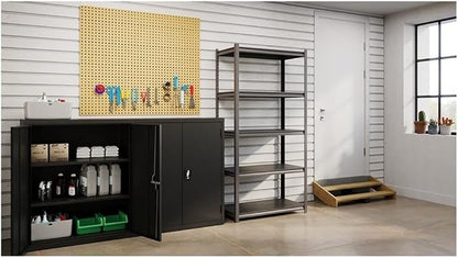 Pemberly Row 3200lb Riveted Metal Shelving Unit, Steel Frame - Image 2
