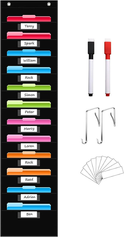 REGELETO 12 Pockets File Storage Pocket Chart by REGELETO