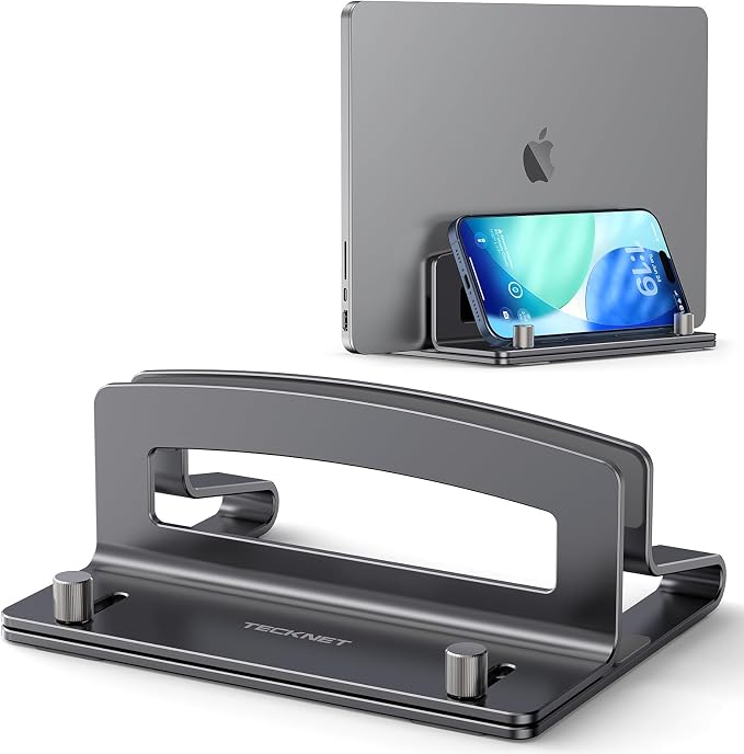 TECKNET Vertical Laptop Stand, Adjustable Aluminum Laptop Stand, Space-Saving by Tecknet