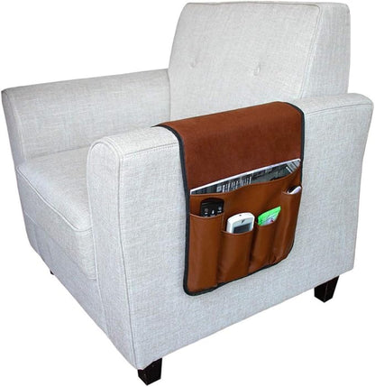 5 Pockets TV Remote Control Holder Couch Sofa Tray Armrest Organiser Oxford - Image 3
