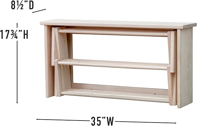 Pennsylvania Woodworks Extra Large Wall Clothes Drying Rack ~ Heavy Duty Solid - Image 8