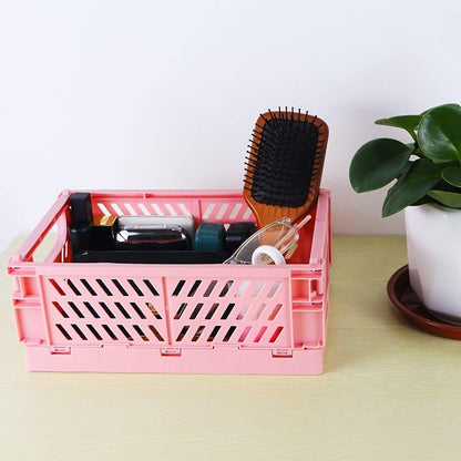 Tixill 2-Pack Mini Foldable Plastic Storage Box Mini Plastic Baskets - Image 5
