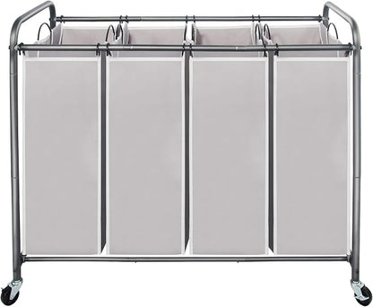 STO STO Laundry Sorter 4 Section, 4 Bag Laundry Hamper, Rolling Laundry Cart by STOSTO