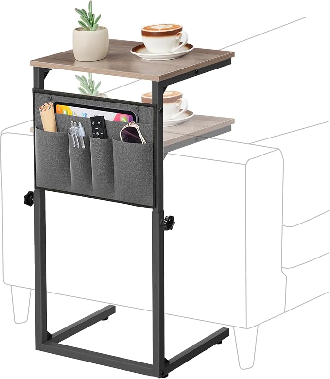 HOOBRO C Shaped End Table, 29.5’’ Adjustable Height Side Table - Image 4
