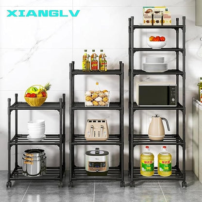 Black Shelving Unit, 6 Tier Tall Narrow Shelving Unit - Image 4