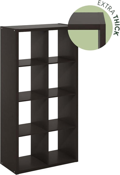 Furinno CUBICLE 8-Cube Book Shelf, Extra Thick Frame Bookshelf, Dark Oak | - Image 9