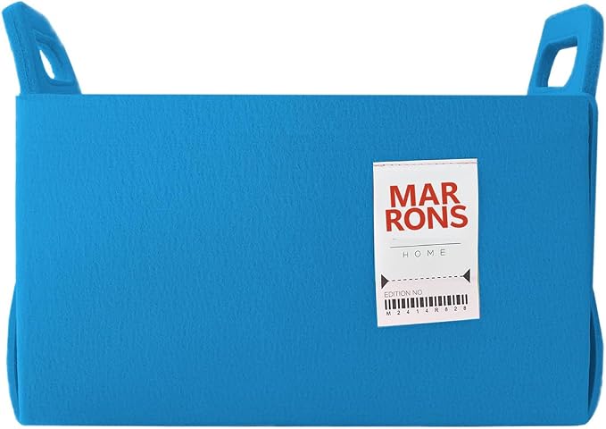 Collapsible Felt Lightblue Storage Bin Medium 11"x7.1"x7.1" – Foldable Basket by MARRONS