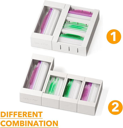 SpaceAid Bag Storage Organizer for Kitchen Drawer, Bamboo Organizer, Compatible - Image 5