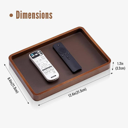 ProCase Wood Valet Tray for Men, Key Tray, Desk & Nightstand -DarkBrown | Wood - Image 6