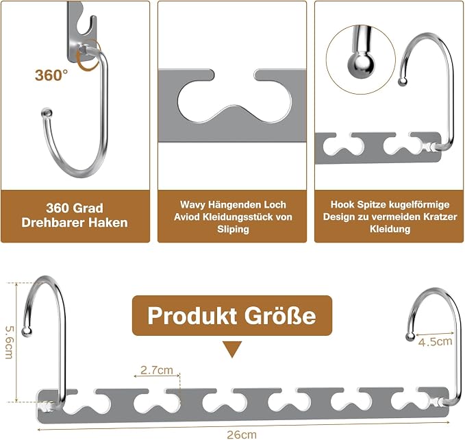 Space Saving Hangers for Clothes 12 Pack, Sturdy Metal Hangers Wardrobe - Image 7