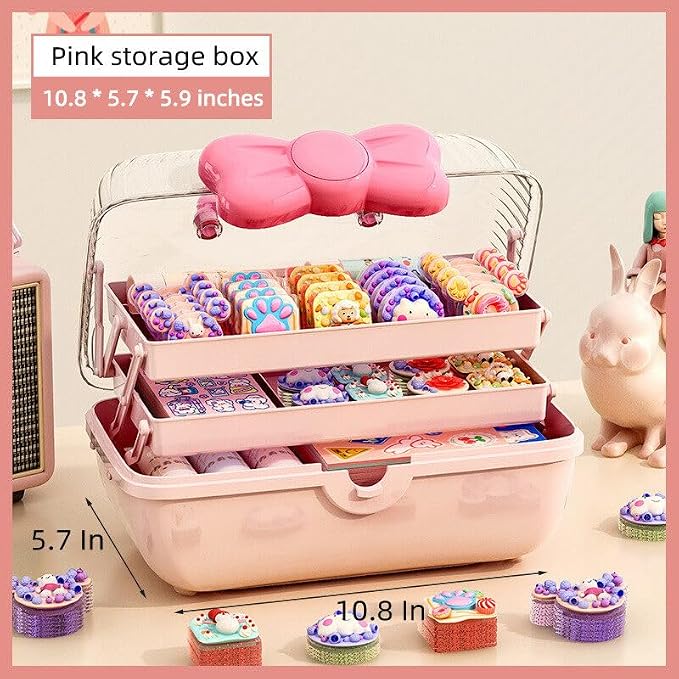 Bow Knot Hair Accessories Organizer Box Cute Dust Proof Childrens Jewelry - Image 2