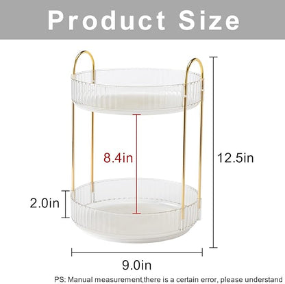 360° Rotating Makeup Organizer, Bathroom Make Up Spinning Holder Rack, Large - Image 3