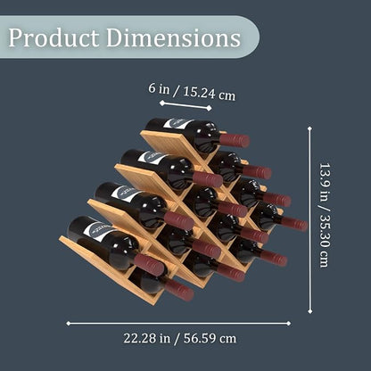 13 Bottle Bamboo Small Wine Rack - Image 3