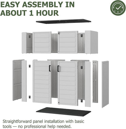 Aoxun 61 Cu.Ft Outdoor Storage Shed, Widened Outdoor Storage Cabinet Waterproof - Image 4