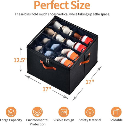 INSTY 2 Pack Shoe Organizer for Closet, Fits up to 32 Pairs, Adjustable - Image 2